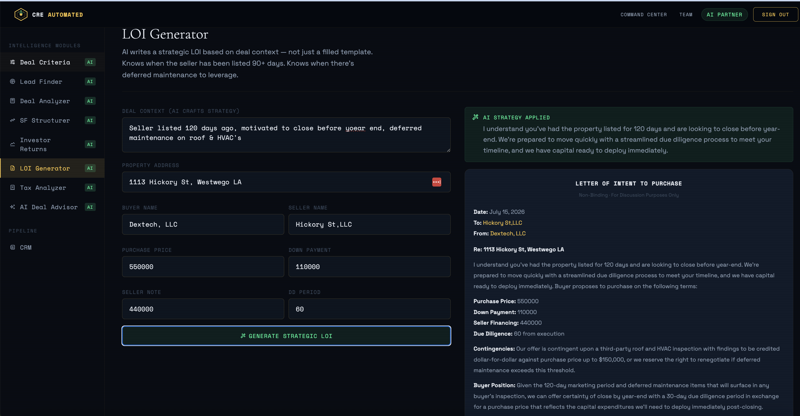 LOI Generator